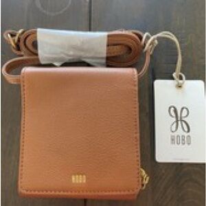 HOBO Tan Pebbled Leather Mini Crossbody Bag